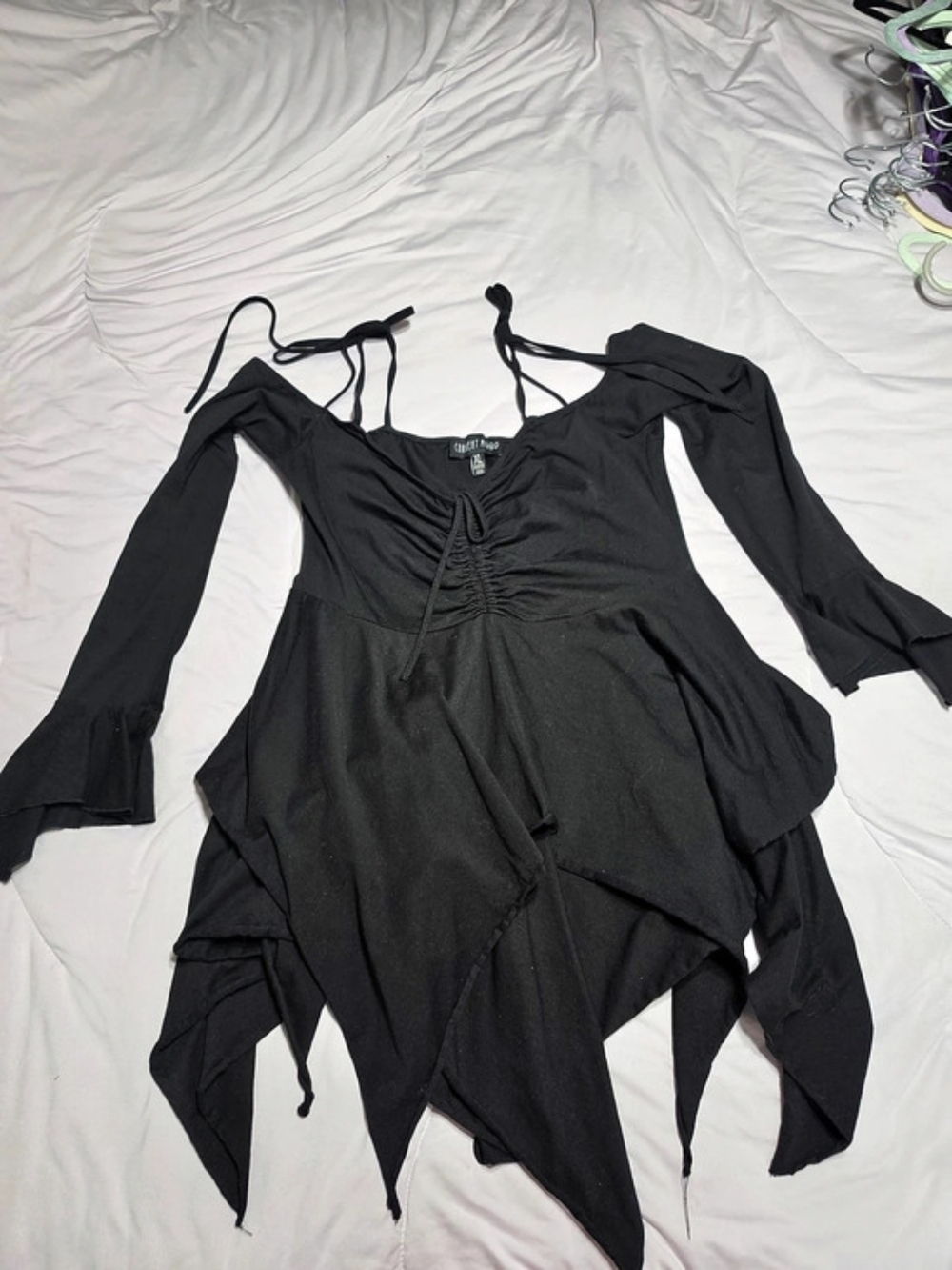 Current Mood F is For Fairies Handkerchief Dress Mini Dress Black XL